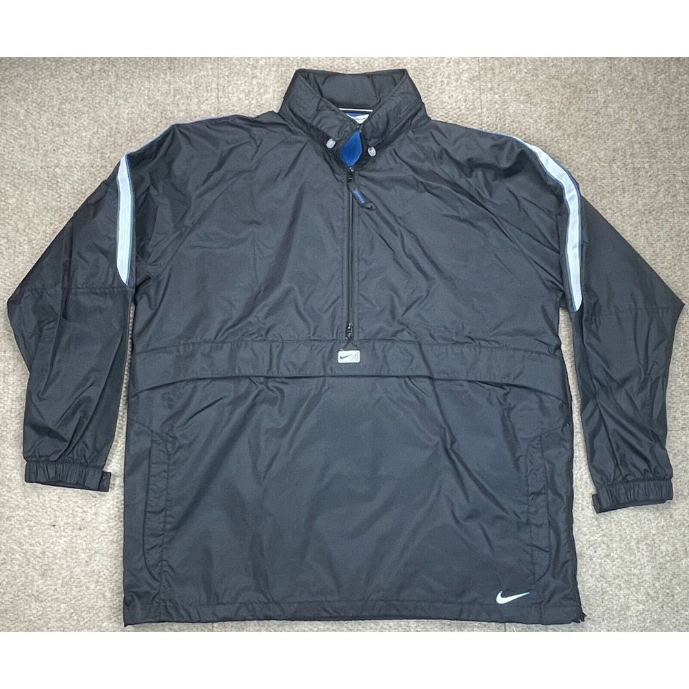 Nike Men s 1/2 Zip‎ Long Sleeve Vented Windbreaker Jacket With Hood Size XXL